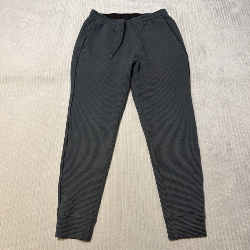 Rhone Men's Jogger Pants Gray M Elastic Waist Drawstring Poly/Cotton Gym